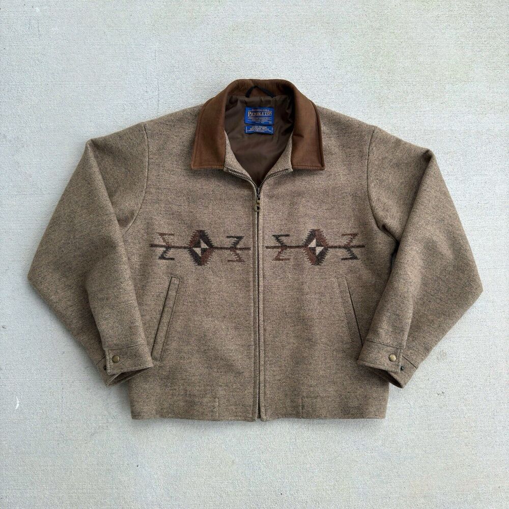 Vintage PENDLETON High Grade Western Wear Aztec Southwestern Jacket Wool Mens M